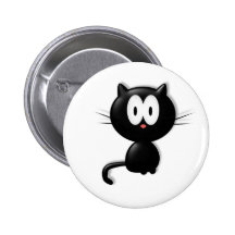 Black Cat Scardy Cat Halloween Gift Button