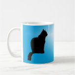 Black cat silhouette and star coffee mug