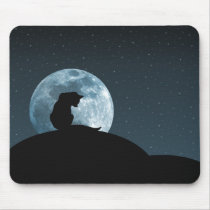 Black Cat Silhouette Mousepad