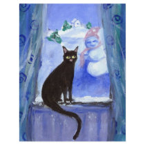 Black Cat snowman Flyer Design
