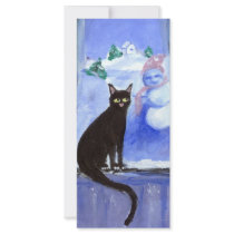 Black Cat snowman Personalized Rack Card