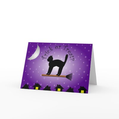 Black Cat Trick or Treat? Halloween Card by Angelas_Designs