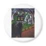 Black cat Vampire Halloween art Fridge Magnets
