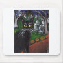 Black cat Vampire Halloween art Mouse Pads