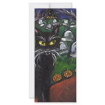 Black cat Vampire Halloween art Rack Card Design