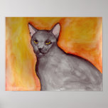 Black Cat Watercolor posters