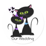 Black Cat Wedding Envelope Seal stickers