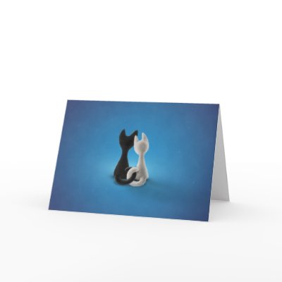 Black Cat White Cat (Colour 1) Card by vladstudio