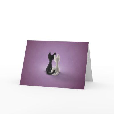 Black Cat White Cat (Colour 4) Greeting Card by vladstudio