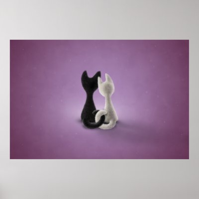 Black Cat White Cat (Colour 4) Poster by vladstudio