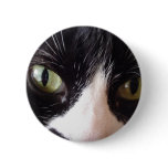 Black Cat, White Whiskers, Green Eyes Pins