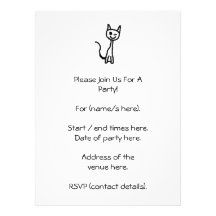 Black Cat, Winking. Invitations