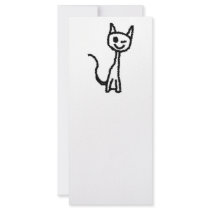 Black Cat, Winking. Custom Rack Card