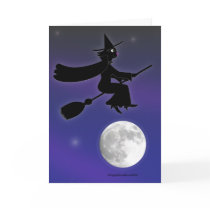 Black Cat Witch Card