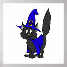 Black Cat Witch Print