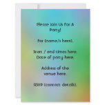 Black Cat, with a background of rainbow colours. Personalized Invite