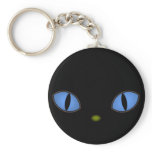 Black Cat With Big Blue Eyes Key Chain