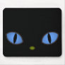 Black Cat With Big Blue Eyes Mousepad