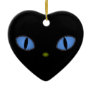 Black Cat With Big Blue Eyes Christmas Ornament