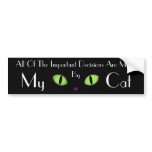 Black Cat With Big Green Eyes bumper stickers