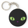 Black Cat With Big Green Eyes Key Chains
