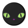 Black Cat With Big Green Eyes Refrigerator Magnets
