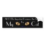Black Cat With Big Orange Eyes bumper stickers