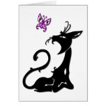 Black Cat with Butterfly Card
