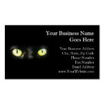 Black Cat, Yellow Green Eyes, Sleek and Spooky Business Card Templates