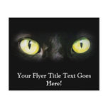 Black Cat, Yellow Green Eyes, Sleek and Spooky flyers