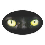 Black Cat, Yellow Green Eyes, Sleek and Spooky stickers