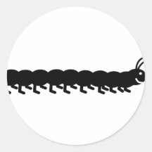 black caterpillar round stickers