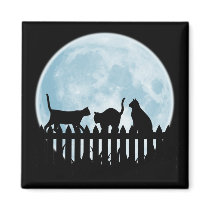 Black Cats and Blue Moon Magnet