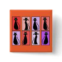 Black Cats Pop Art Gifts Pin