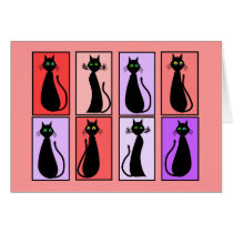 Black Cats Pop Art Gifts Cards