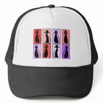 Black Cats Pop Art Gifts Trucker Hats