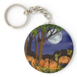 Black Cats & Pumpkins Halloween Keychain