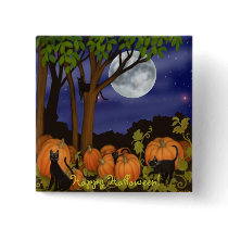 Black Cats & Pumpkins Halloween Pin