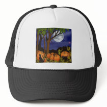 Black Cats & Pumpkins Hat