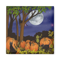 Black Cats & Pumpkins Magnet