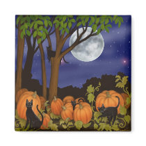 Black Cats & Pumpkins Magnet