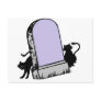 black cats tombstone postcard