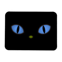 Black Cats With Big Blue Eyes Rectangular Magnet