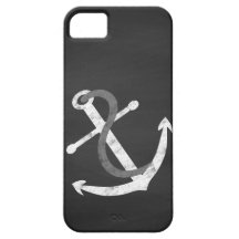 Black Chalkboard Distressed Anchor iPhone 5 Case