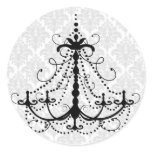 Black chandelier and damask stickers