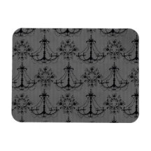 black chandelier damask pattern magnet