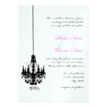 Black Chandelier Damask Wedding Invitations