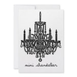 black chandelier invitations