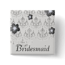 black chandelier on white modern damask design buttons