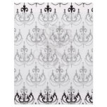 black chandelier on white modern damask design flyers